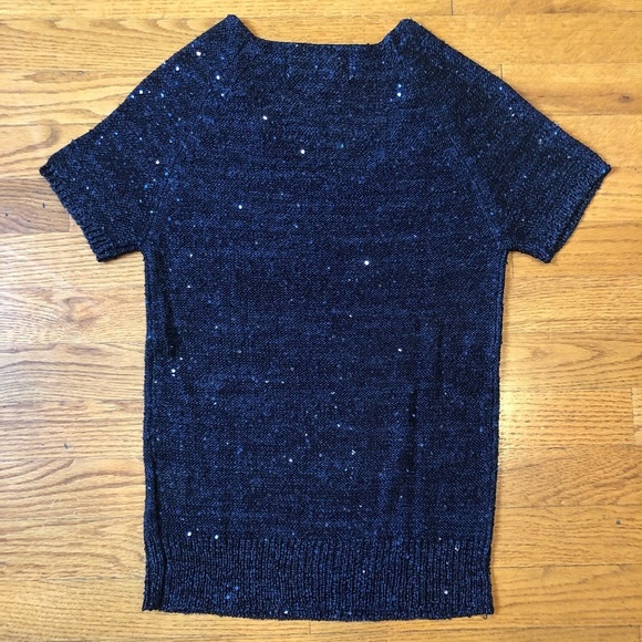 Philosophy Short Sleeve Sparkle Blue Sweater size Small - Picture 3 of 7